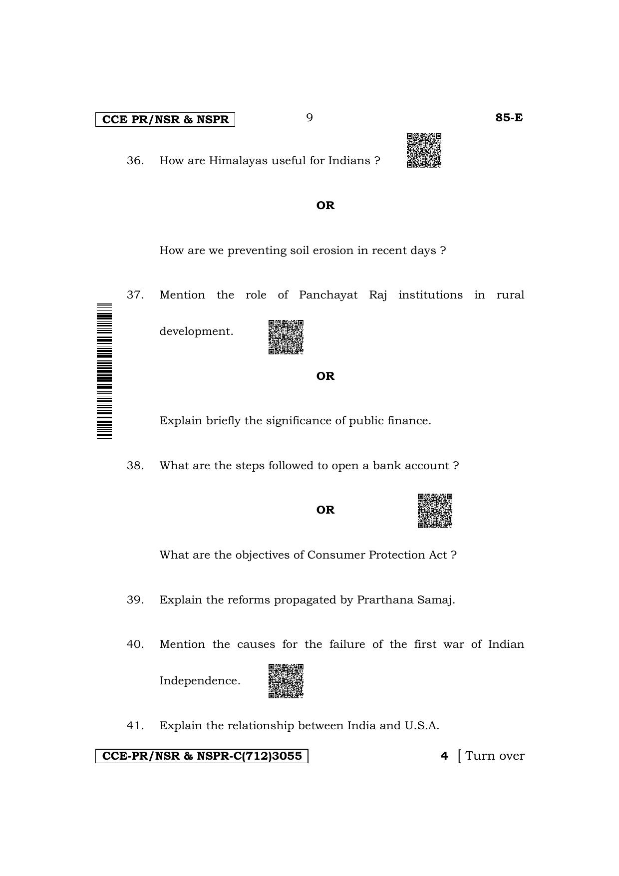 Karnataka SSLC Social Science (English Medium) Supplementary Exam Question Paper 2023 (C Version) - Page 9