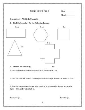 Worksheet for Class 4 Maths Fields and Fences Assignment 4