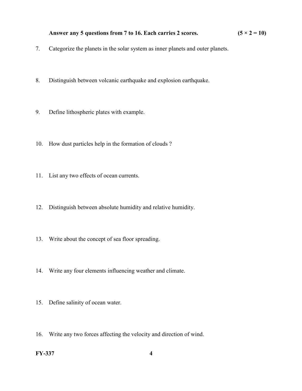 Kerala Plus One 2021 Geography Question Papers (Model) - Page 4