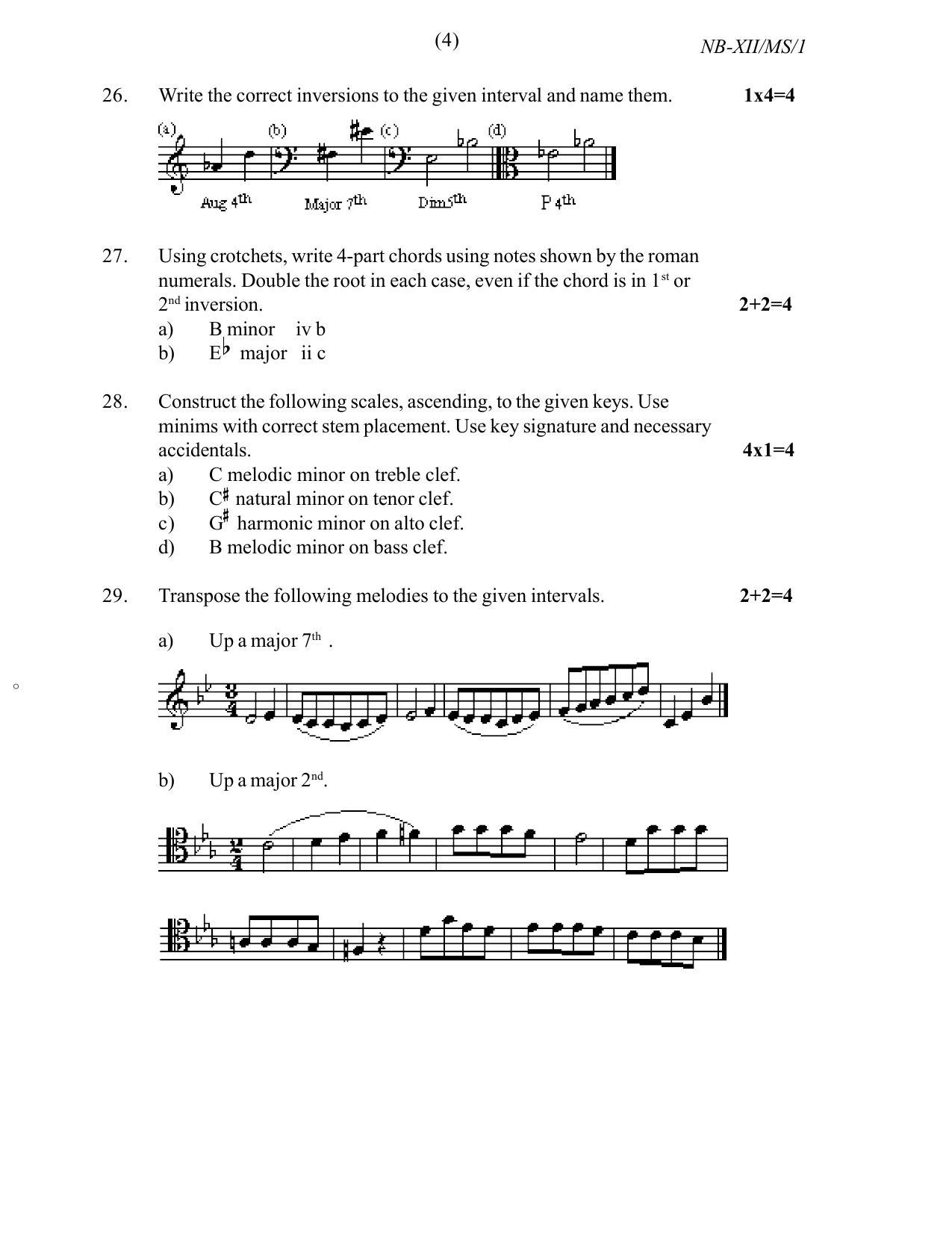 Nagaland Board Class 12 Music 2021 Question Paper - Page 4