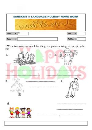 CBSE Worksheets for Class 6 Sanskrit Assignment 22