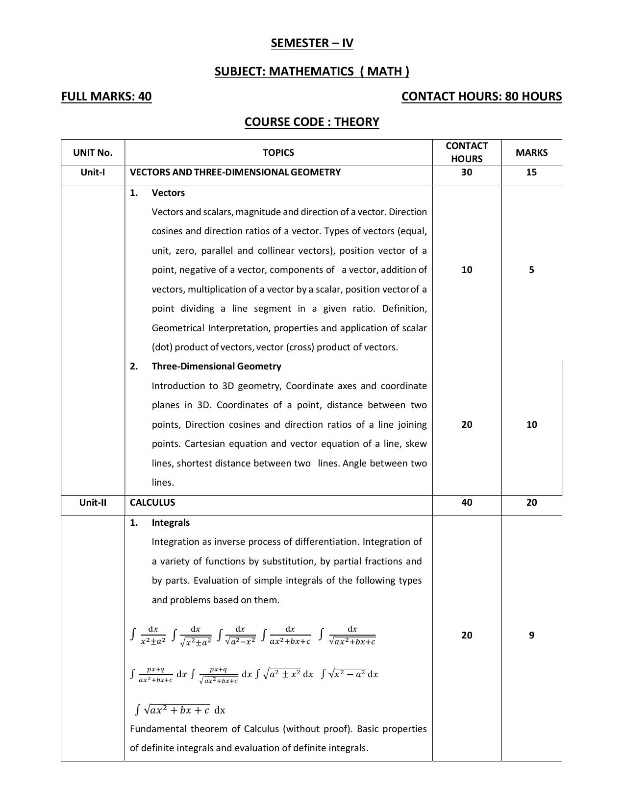 WBCHSE Class 11 & 12 Syllabus for Mathematics (MATH) (SET III) - Page 9