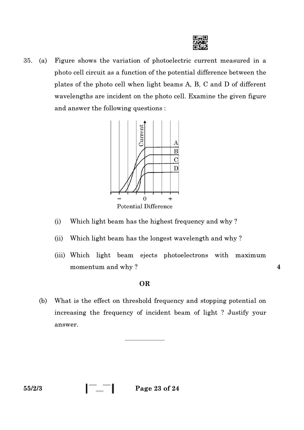 CBSE Class 12 55-2-3 Physics 2023 Question Paper - Page 23
