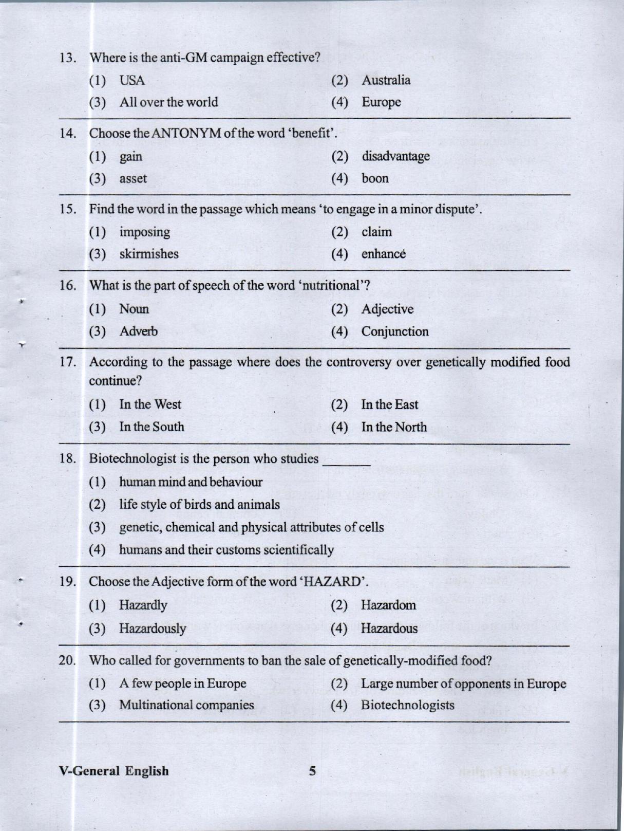 APRDC CET 2023 B.com E&T Model Paper - Page 4