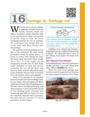 NCERT Book for Class 6 Science: Chapter 16-Garbage In, Garbage Out