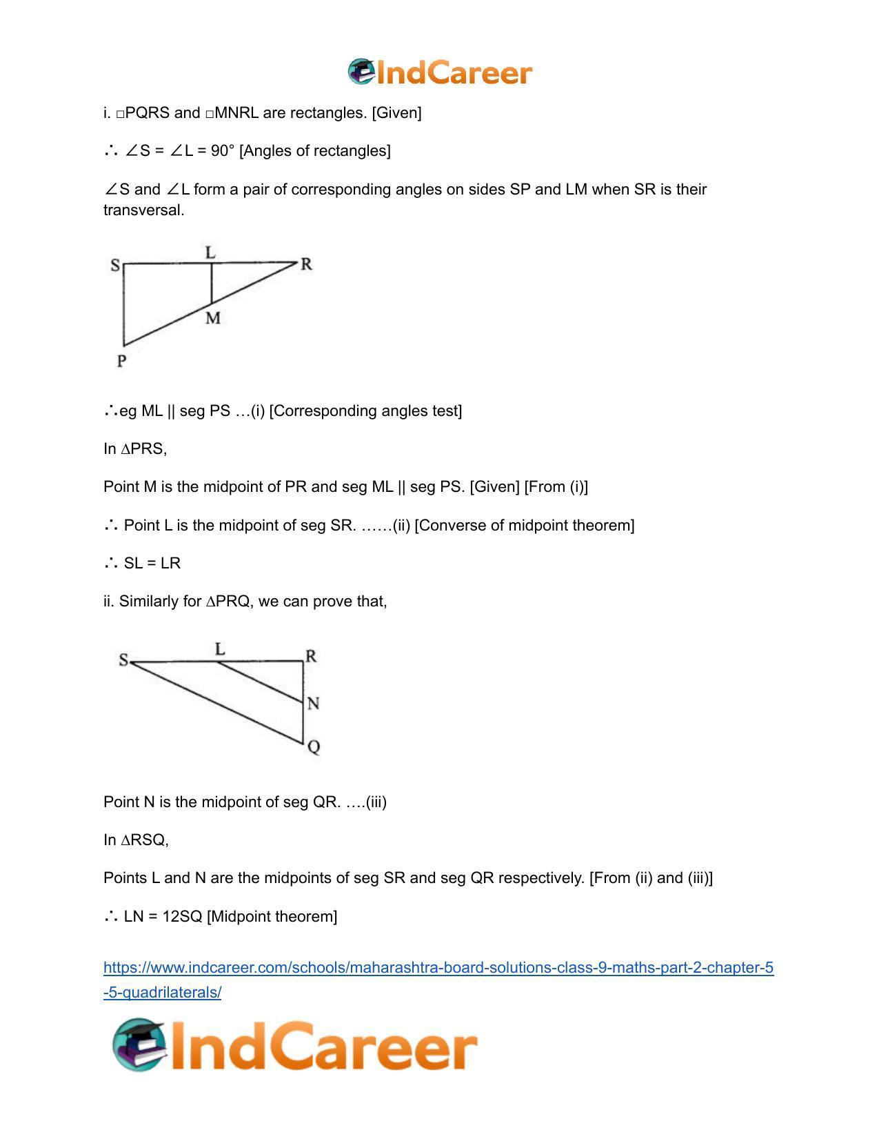 Maharashtra Board Solutions Class 9-Maths (Part 2): Chapter 5.5- Quadrilaterals - Page 4