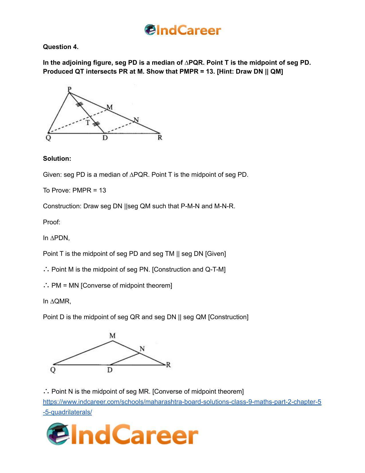 Maharashtra Board Solutions Class 9-Maths (Part 2): Chapter 5.5- Quadrilaterals - Page 6