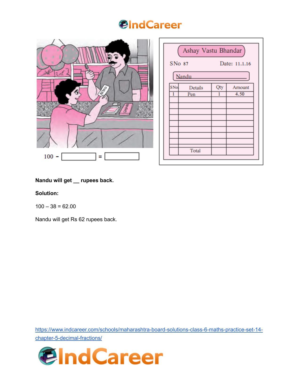 Maharashtra Board Solutions Class 6-Maths (Practice Set 14): Chapter 5- Decimal Fractions - Page 9