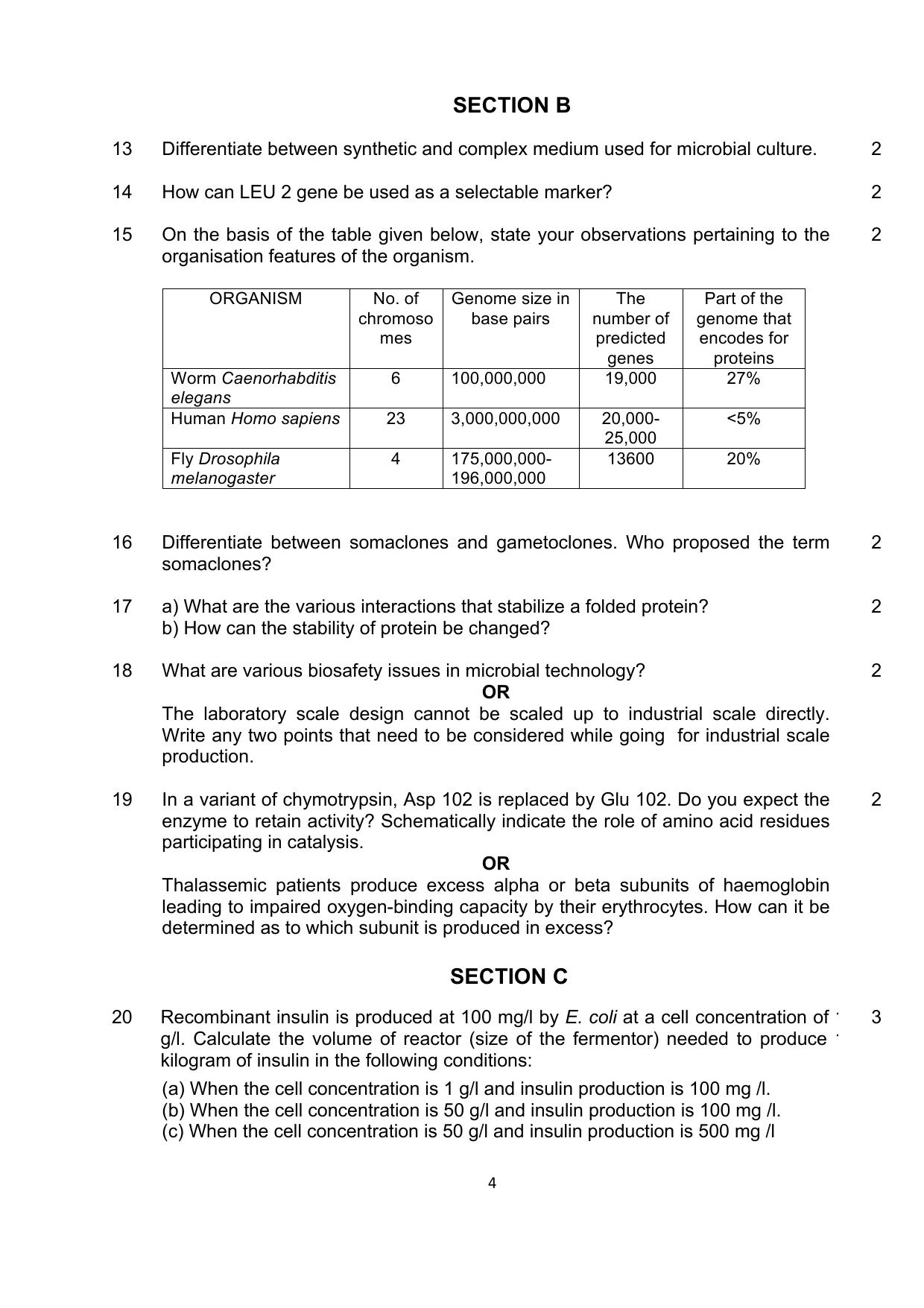 CBSE Class 12 Biotechnology Skill Education-Sample Paper 2019-20 - Page 4