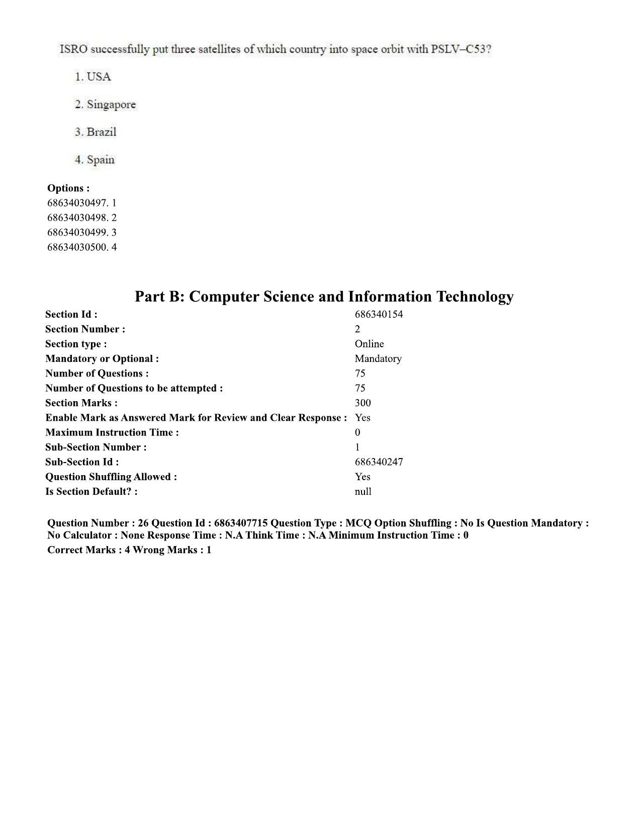 CUET PG 2023: SCQP09 – Computer Science, Information Technology (Eng.)-shift 2 (07-06-2023) Question Paper - Page 26