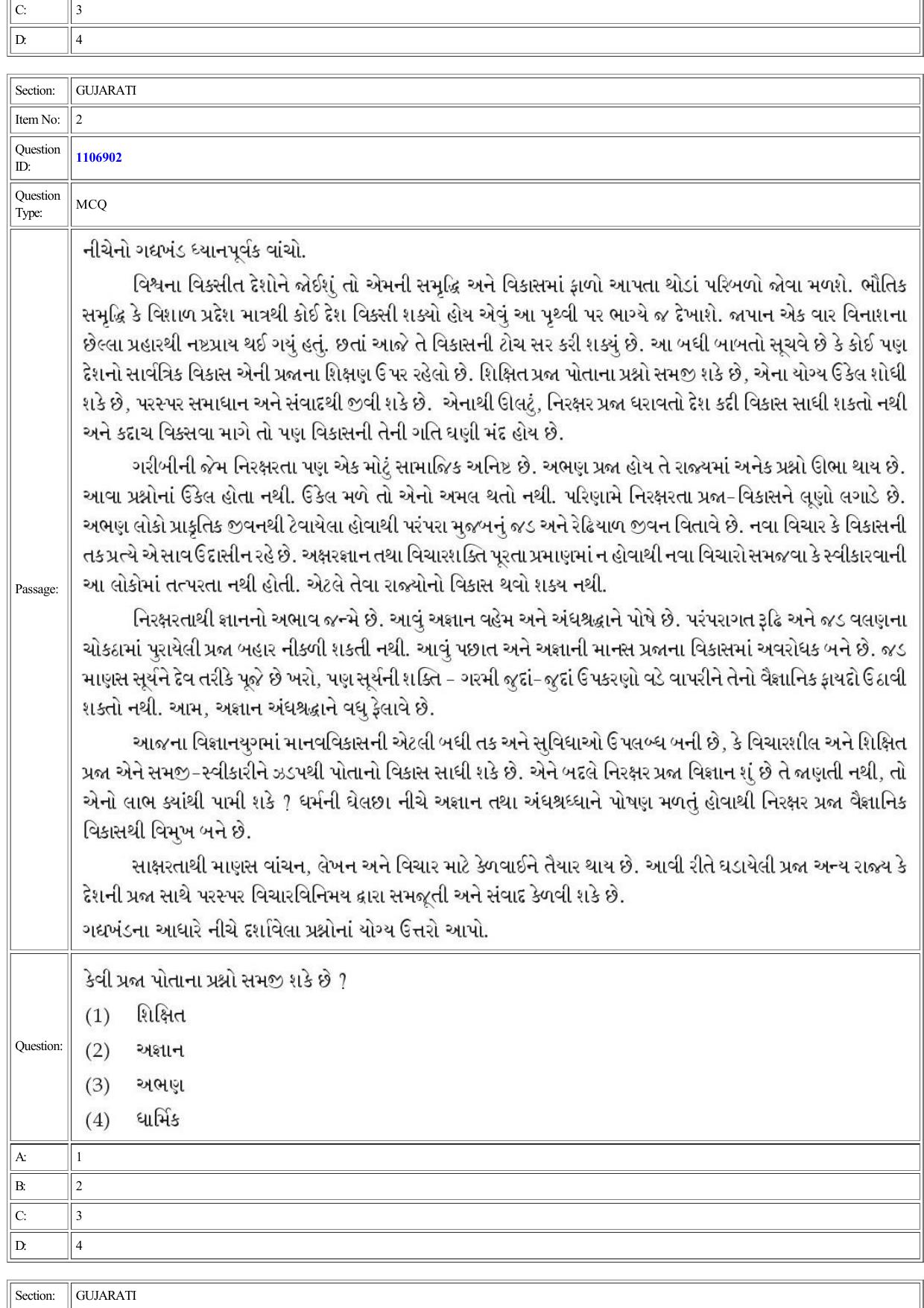 CUET 2022 Question Paper of Gujarati - Page 2