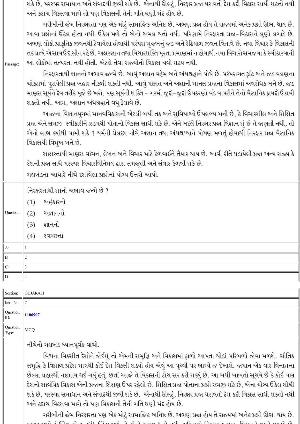 CUET 2022 Question Paper of Gujarati - Page 6