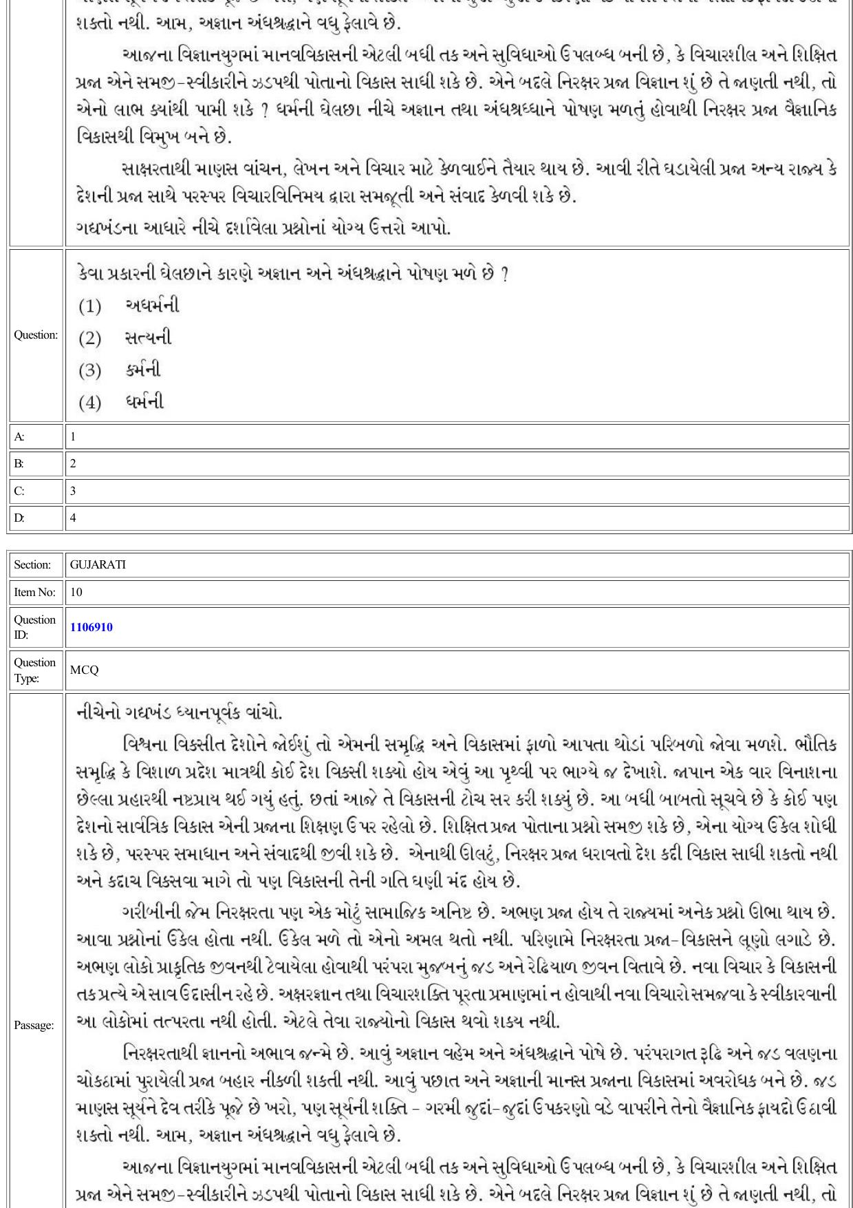CUET 2022 Question Paper of Gujarati - Page 9