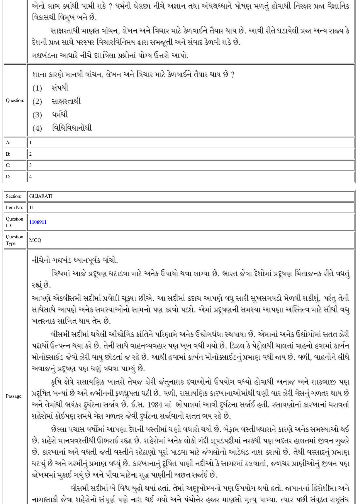 CUET 2022 Question Paper of Gujarati - Page 10