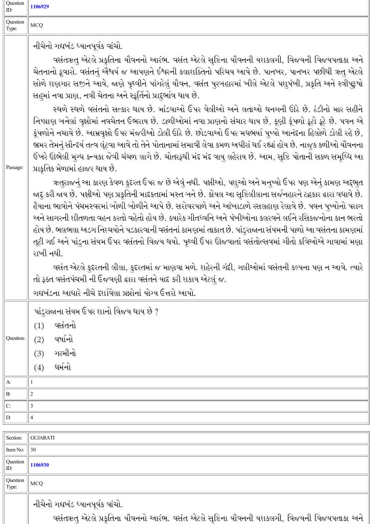 CUET 2022 Question Paper of Gujarati - Page 27