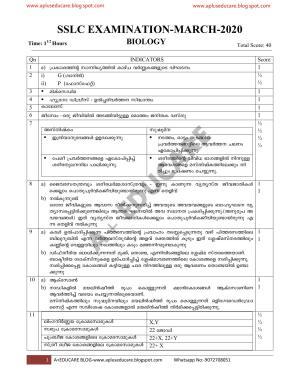 Kerala SSLC 2020 Biology Answer Key (MM)