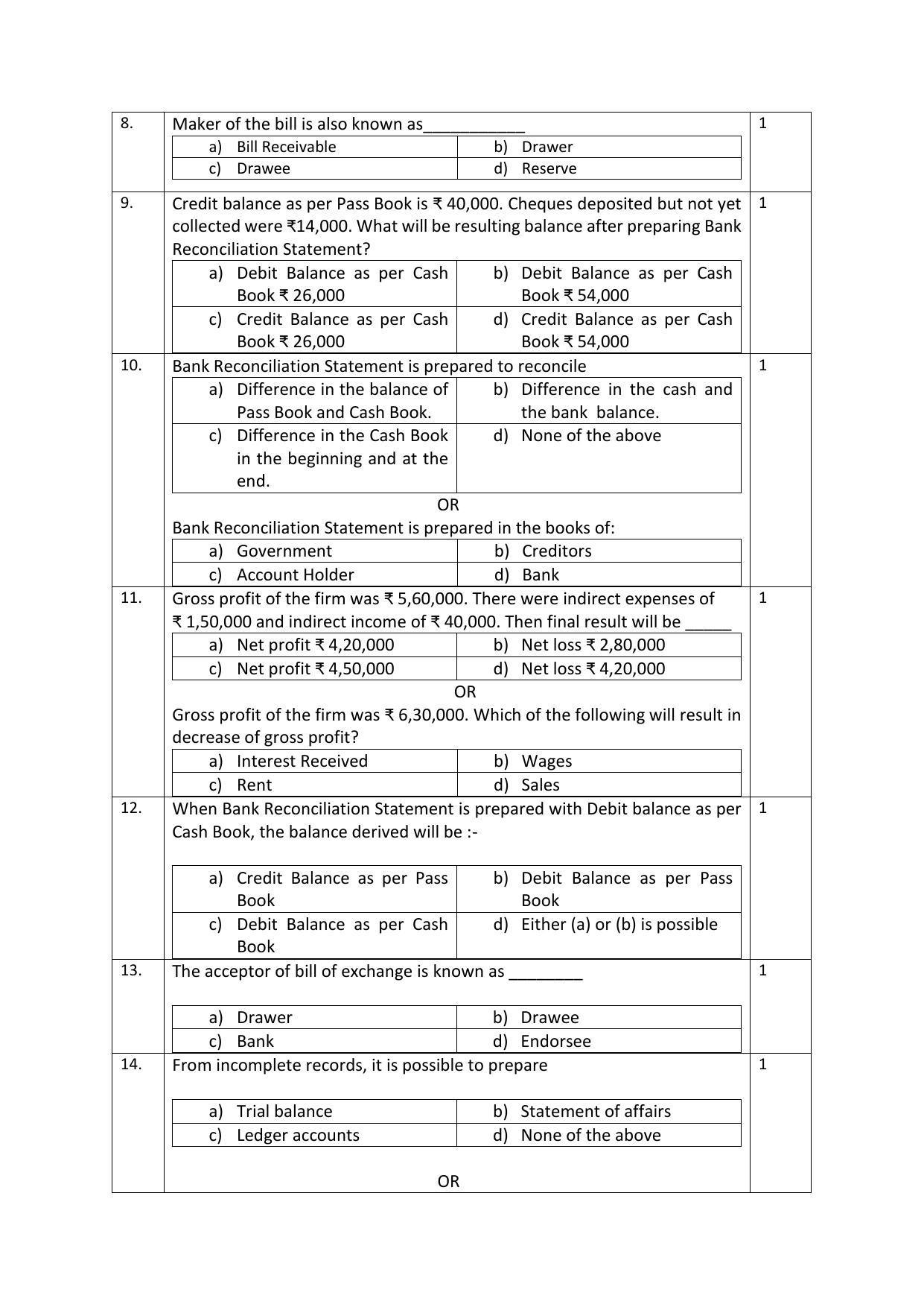 CBSE Class 10 Elements of Book Keeping and Accountancy Sample Paper 2024 - Page 3