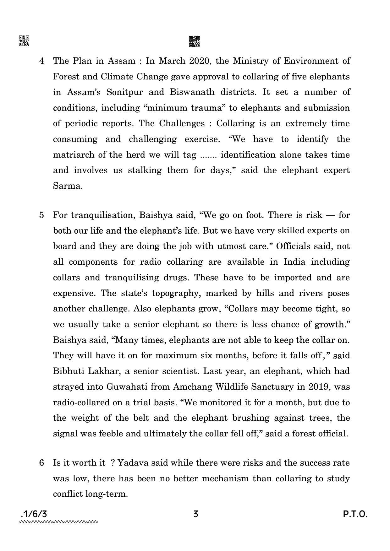 CBSE Class 12 1-6-3 ENGLISH CORE 2022 Compartment Question Paper - Page 3