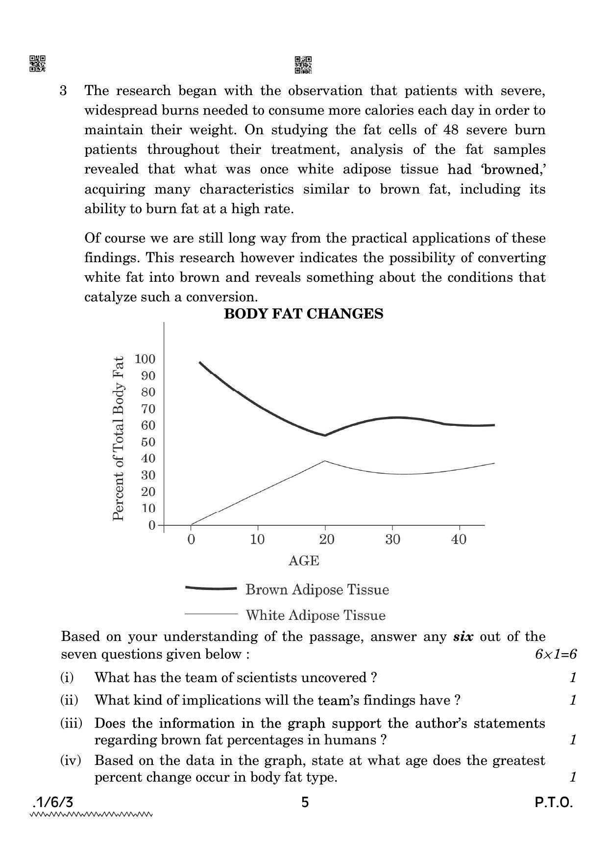 CBSE Class 12 1-6-3 ENGLISH CORE 2022 Compartment Question Paper - Page 5