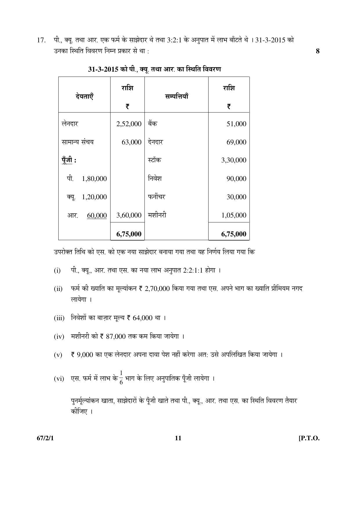 CBSE Class 12 67-2-1 _Accountancy_ 2016 Question Paper - Page 11