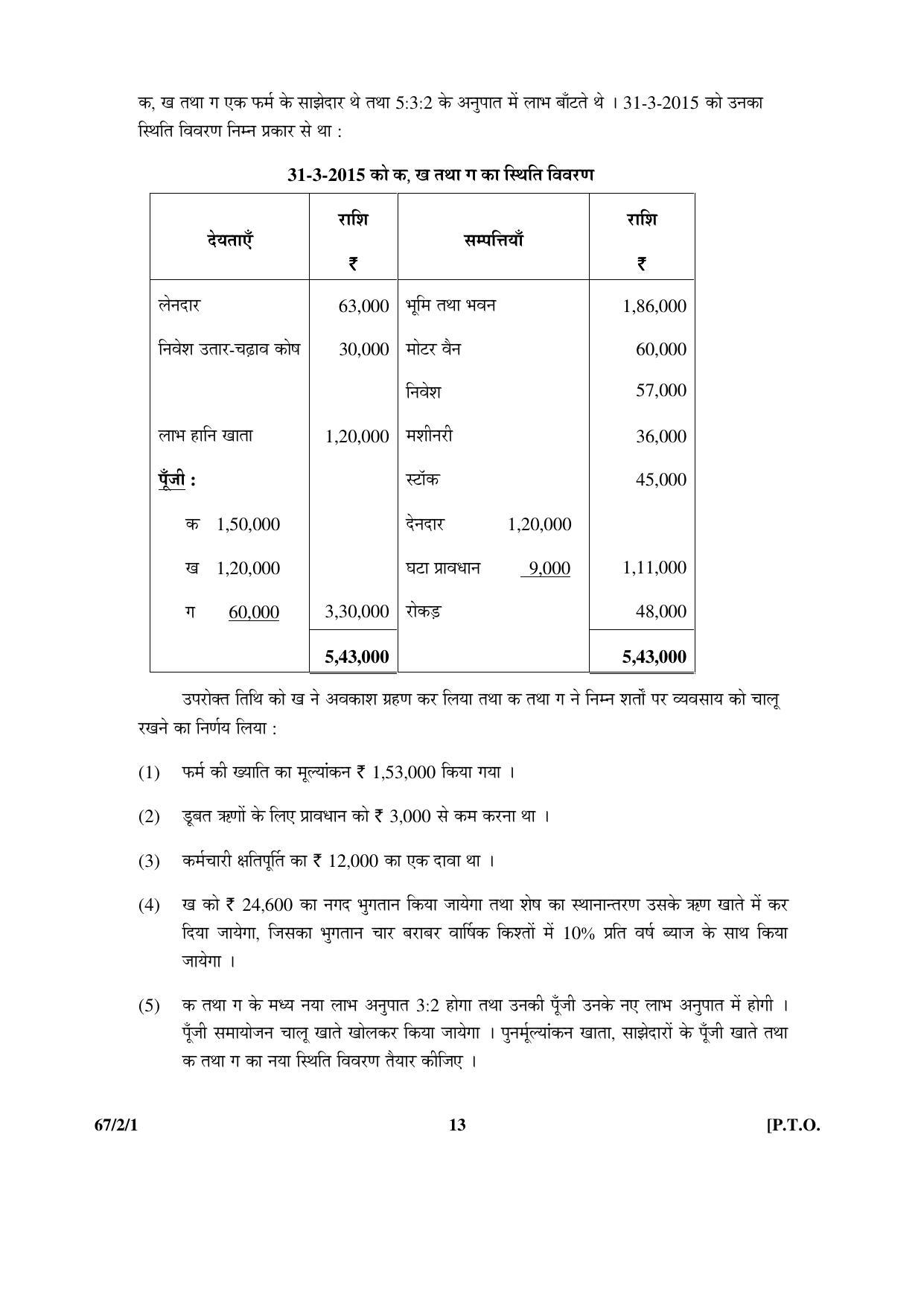 CBSE Class 12 67-2-1 _Accountancy_ 2016 Question Paper - Page 13