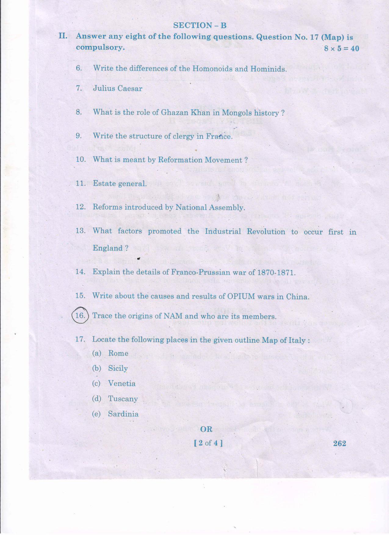 AP Inter 2nd Year History - II(EM) Question Paper September-2021 - Page 2