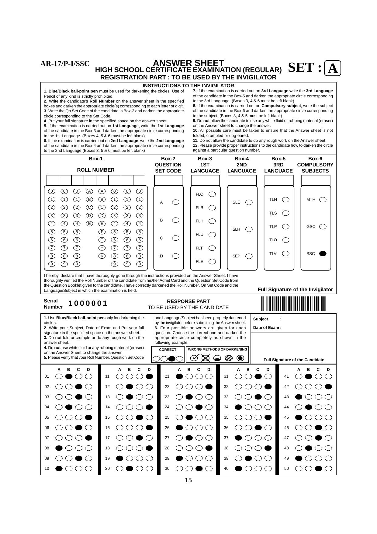 Odisha Class 10 Social Science Part - I (Objective) 2014 Question Paper with Answer Key - Page 15