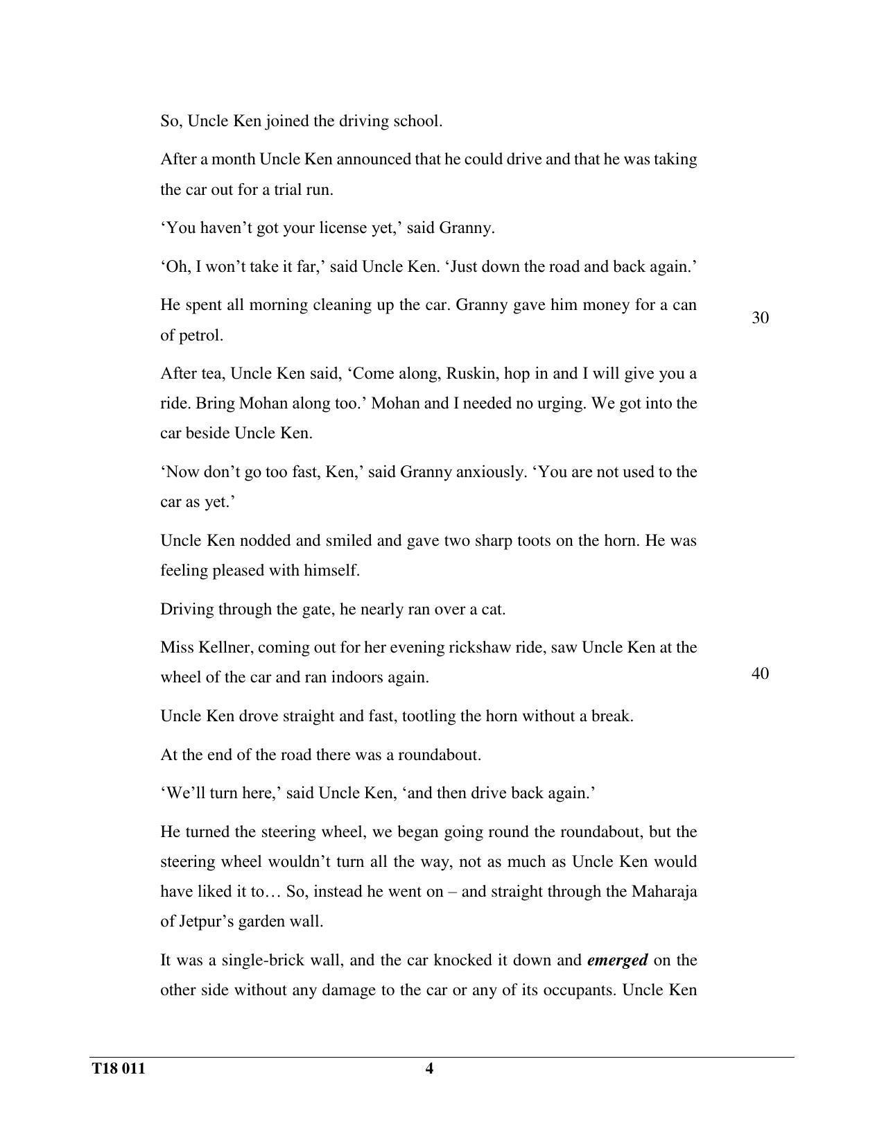ICSE Class 10 English Paper I 2018 Question Paper - Page 4