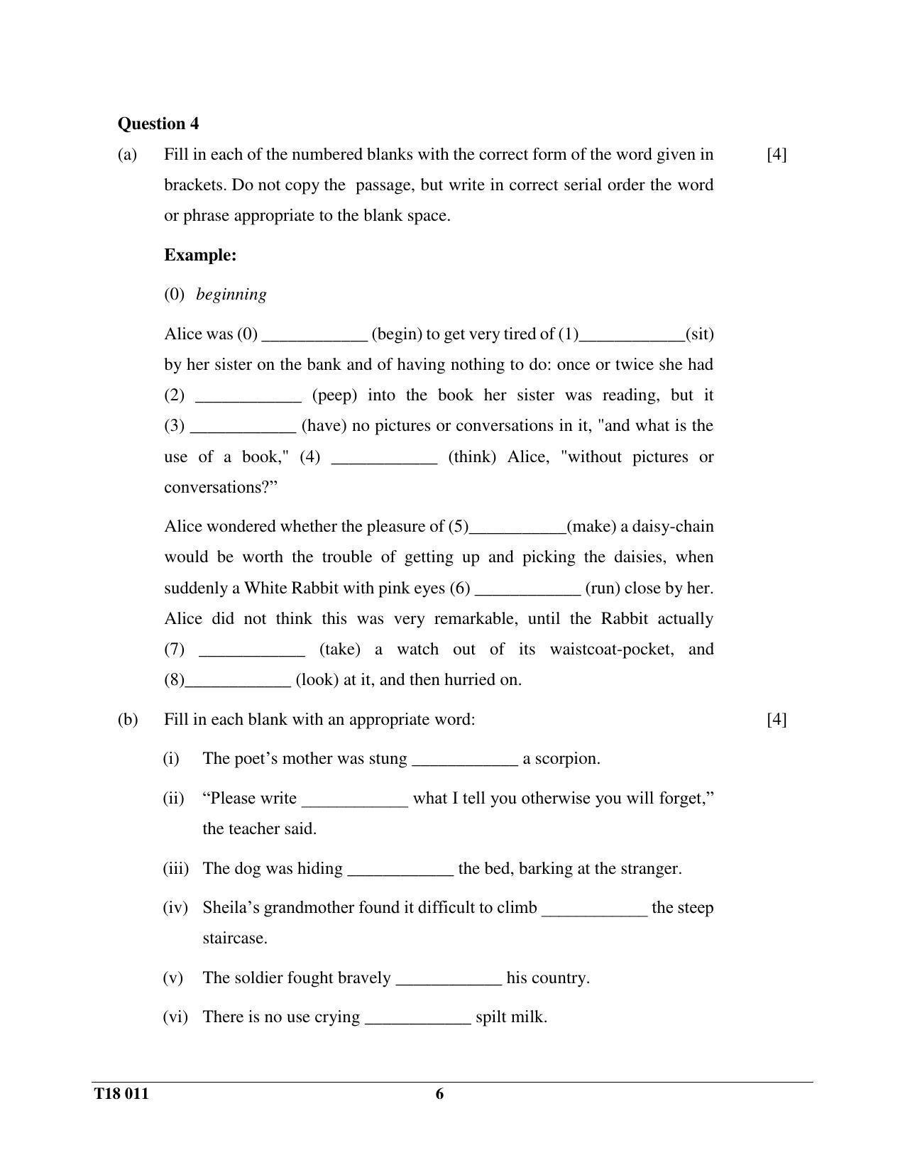ICSE Class 10 English Paper I 2018 Question Paper - Page 6