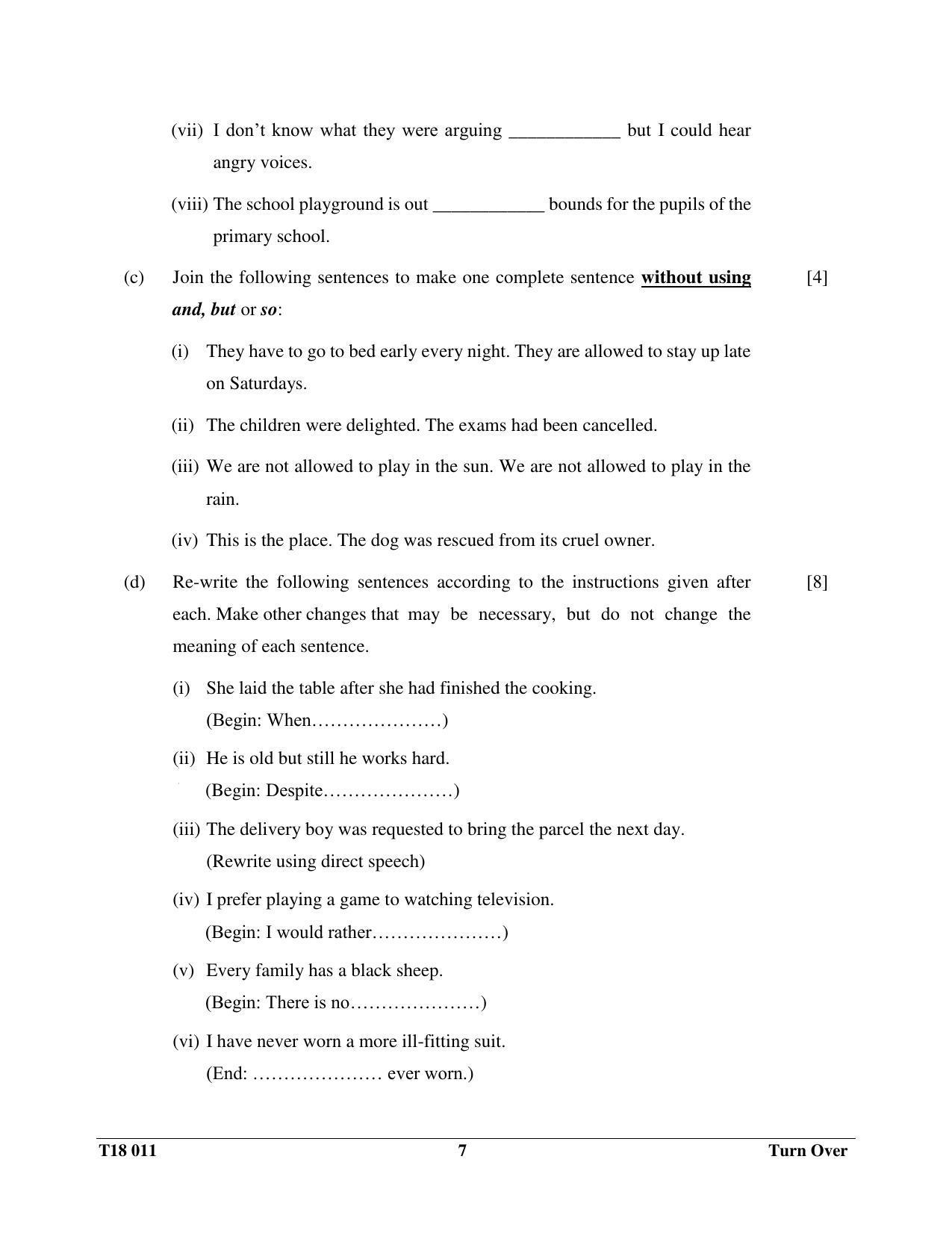 ICSE Class 10 English Paper I 2018 Question Paper - Page 7