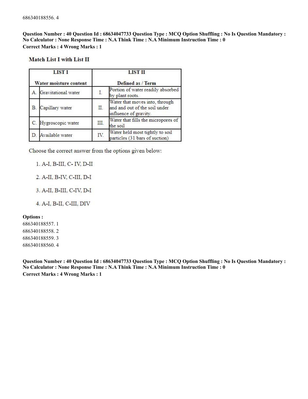 CUET 2023 SCQP02 - Agro-forestry (Eng) Shift 2 Question Papers - Page 41