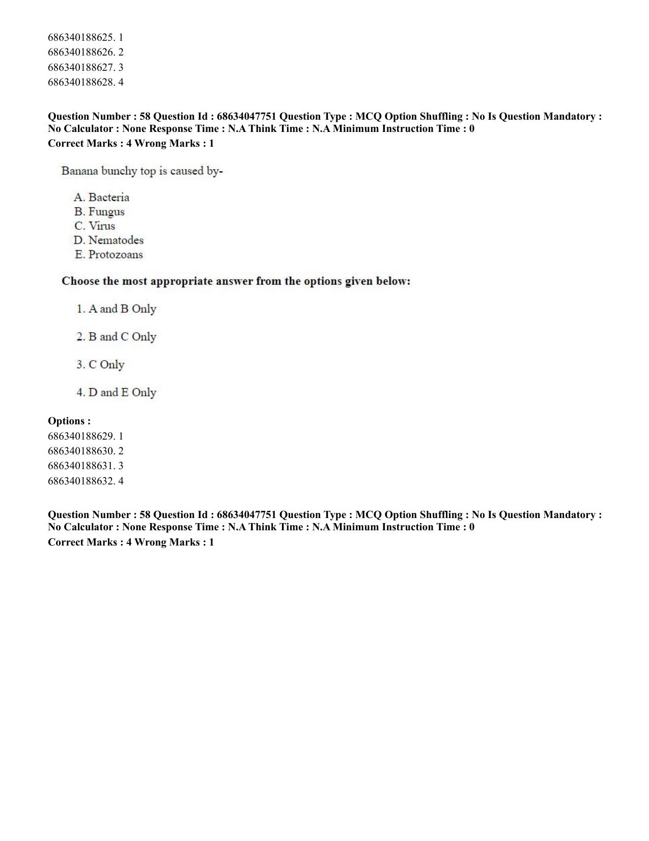 CUET 2023 SCQP02 - Agro-forestry (Eng) Shift 2 Question Papers - Page 59