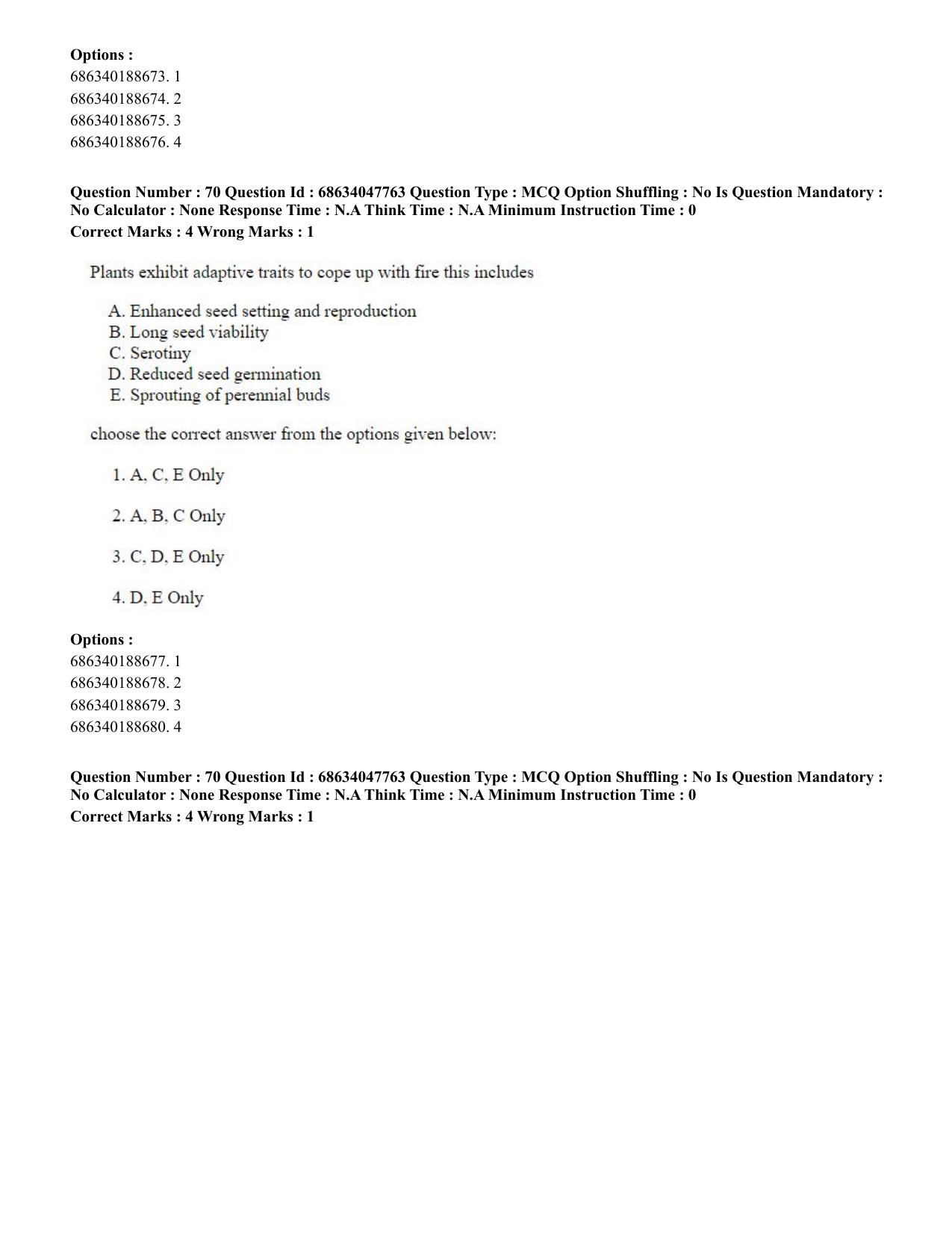 CUET 2023 SCQP02 - Agro-forestry (Eng) Shift 2 Question Papers - Page 71
