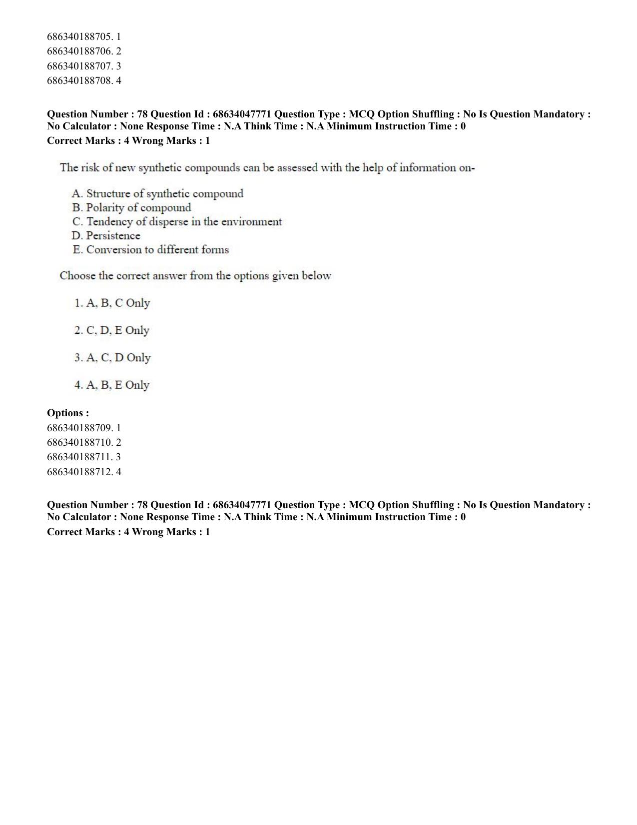 CUET 2023 SCQP02 - Agro-forestry (Eng) Shift 2 Question Papers - Page 79