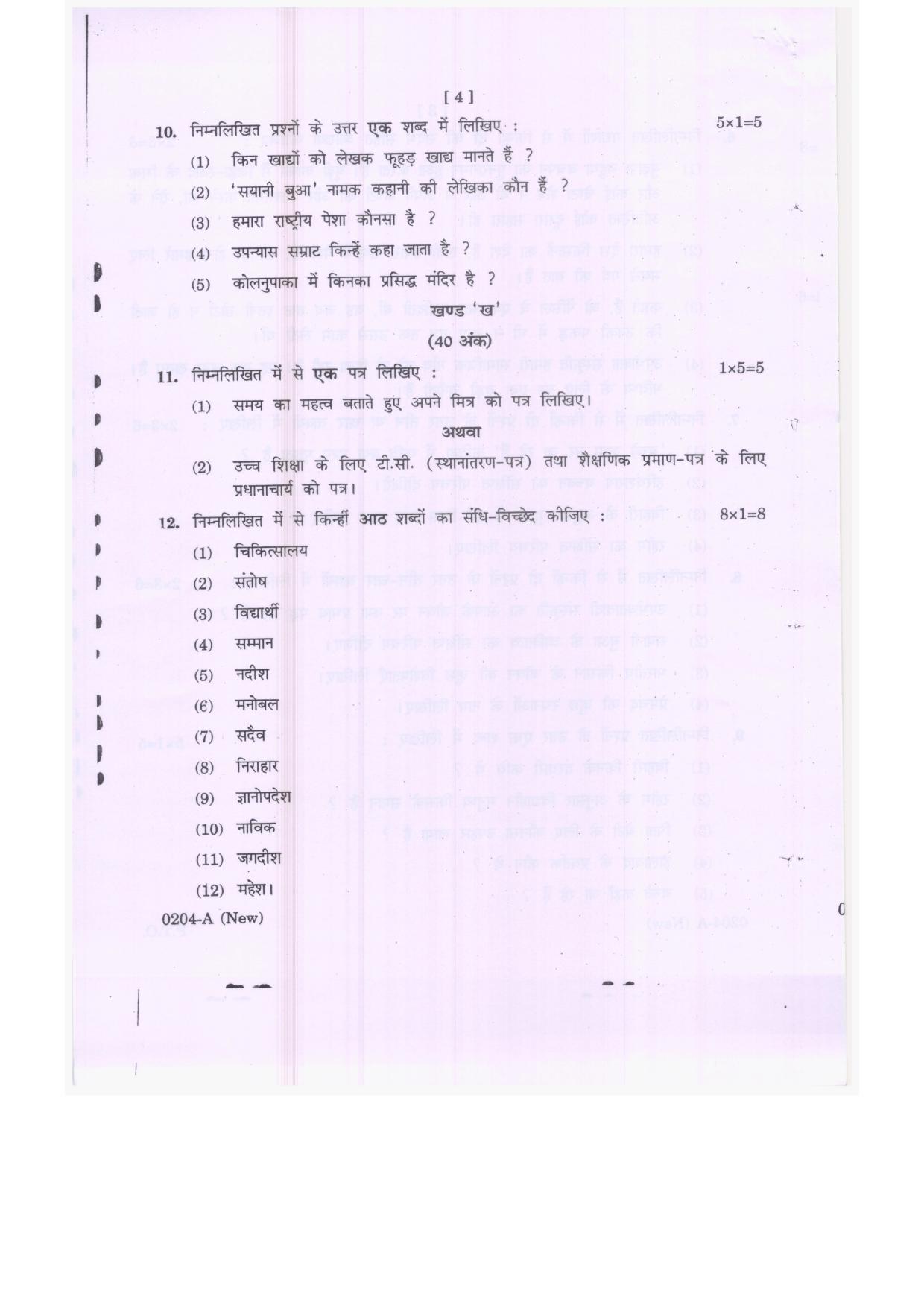 TS Inter 2nd Year Hindi Model Paper 2023 (PDF) - Page 4