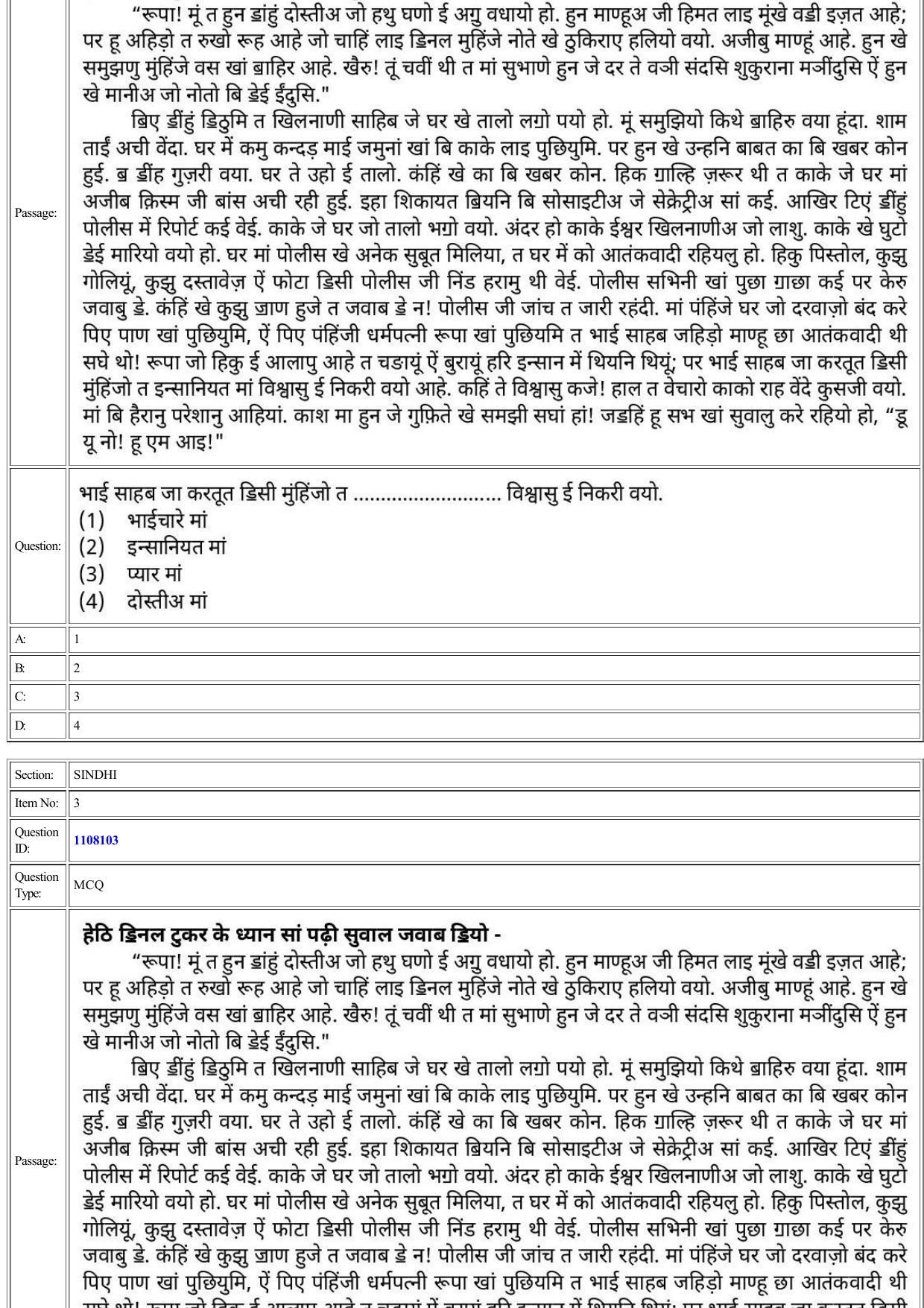 CUET 2022 Question Paper of Sindhi - Page 2