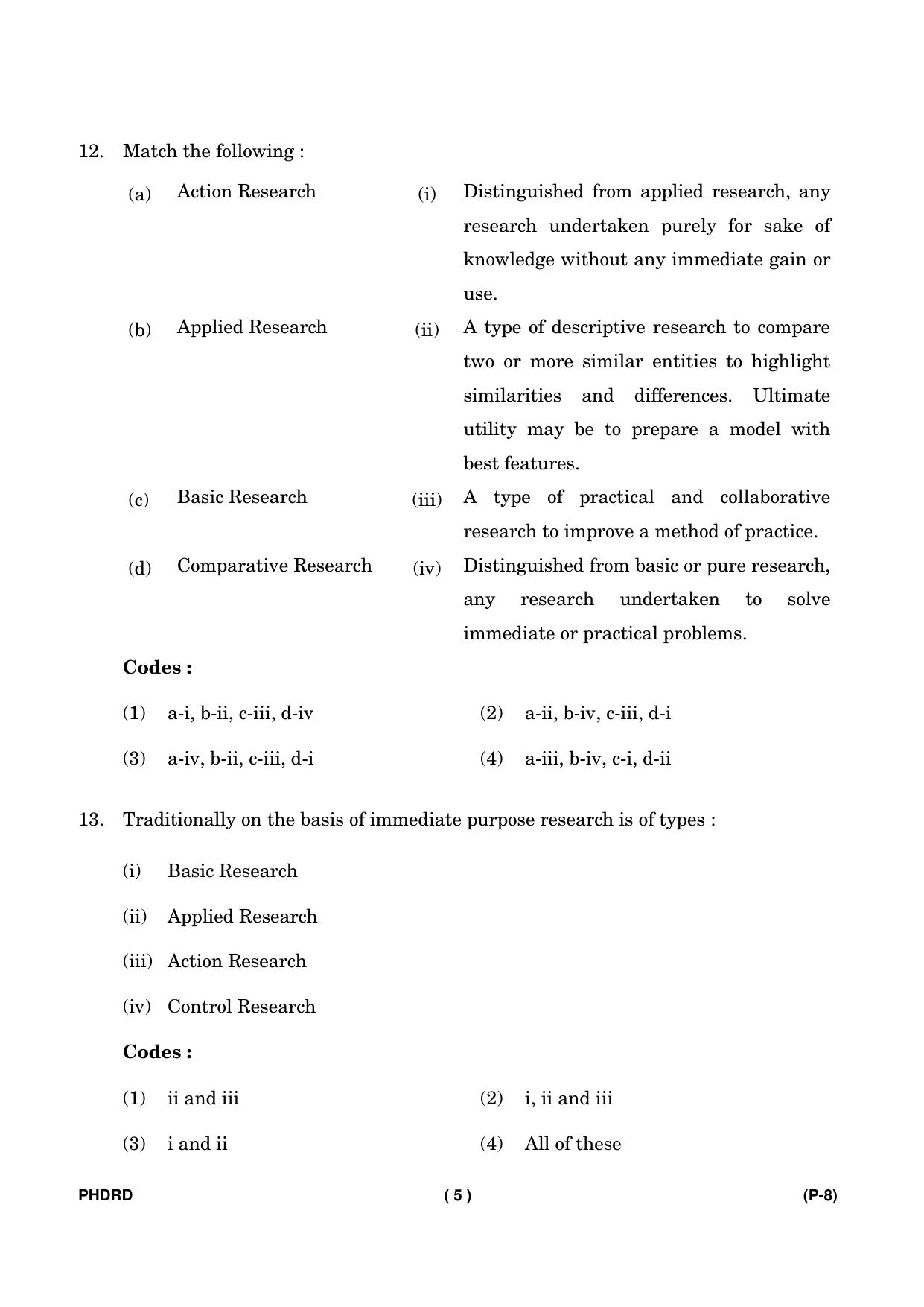 IGNOU PhD Entrance Test Ph. D. (Rural Development) Entrance Test, July, 2023 Question Paper - Page 6