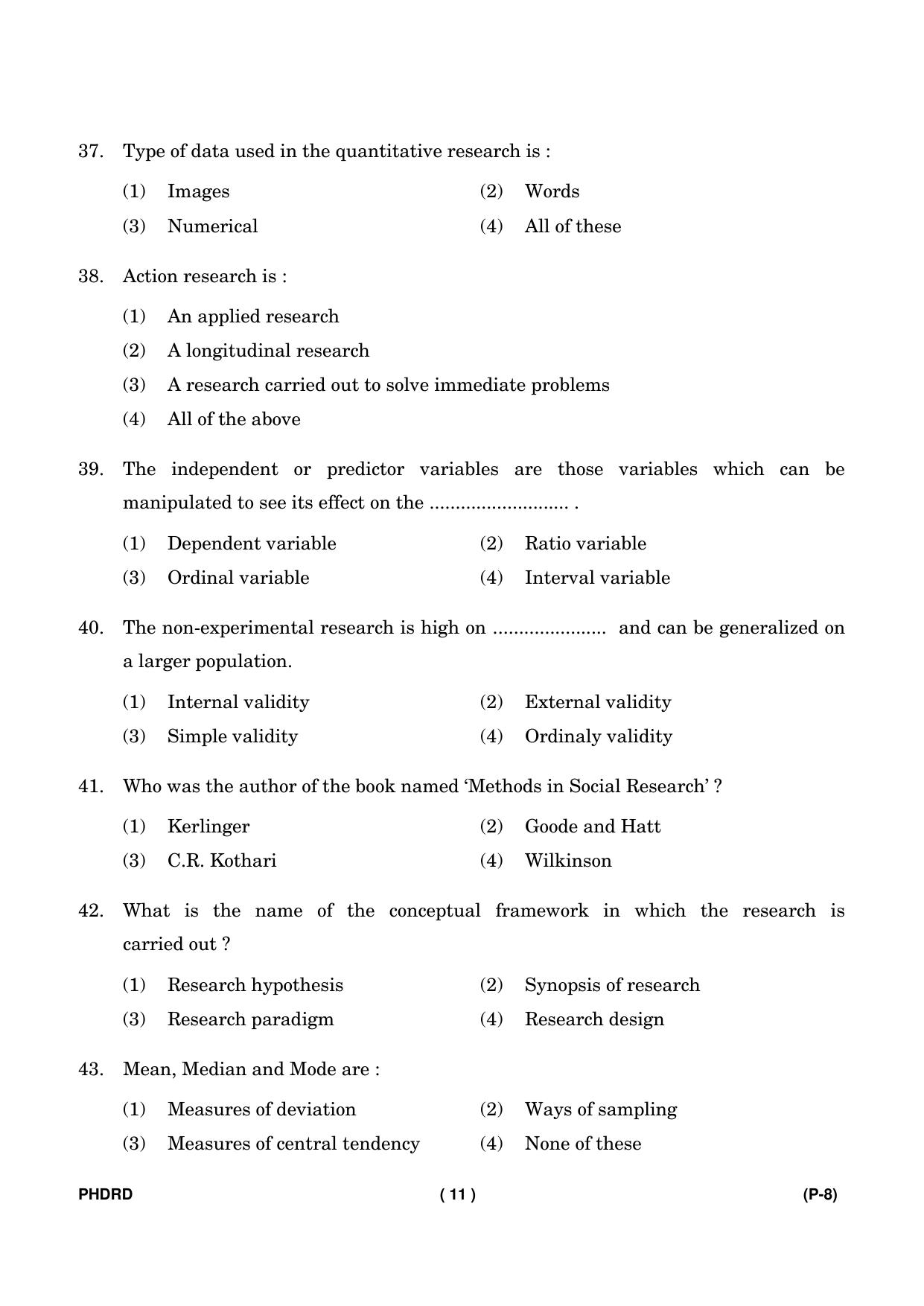 IGNOU PhD Entrance Test Ph. D. (Rural Development) Entrance Test, July, 2023 Question Paper - Page 12