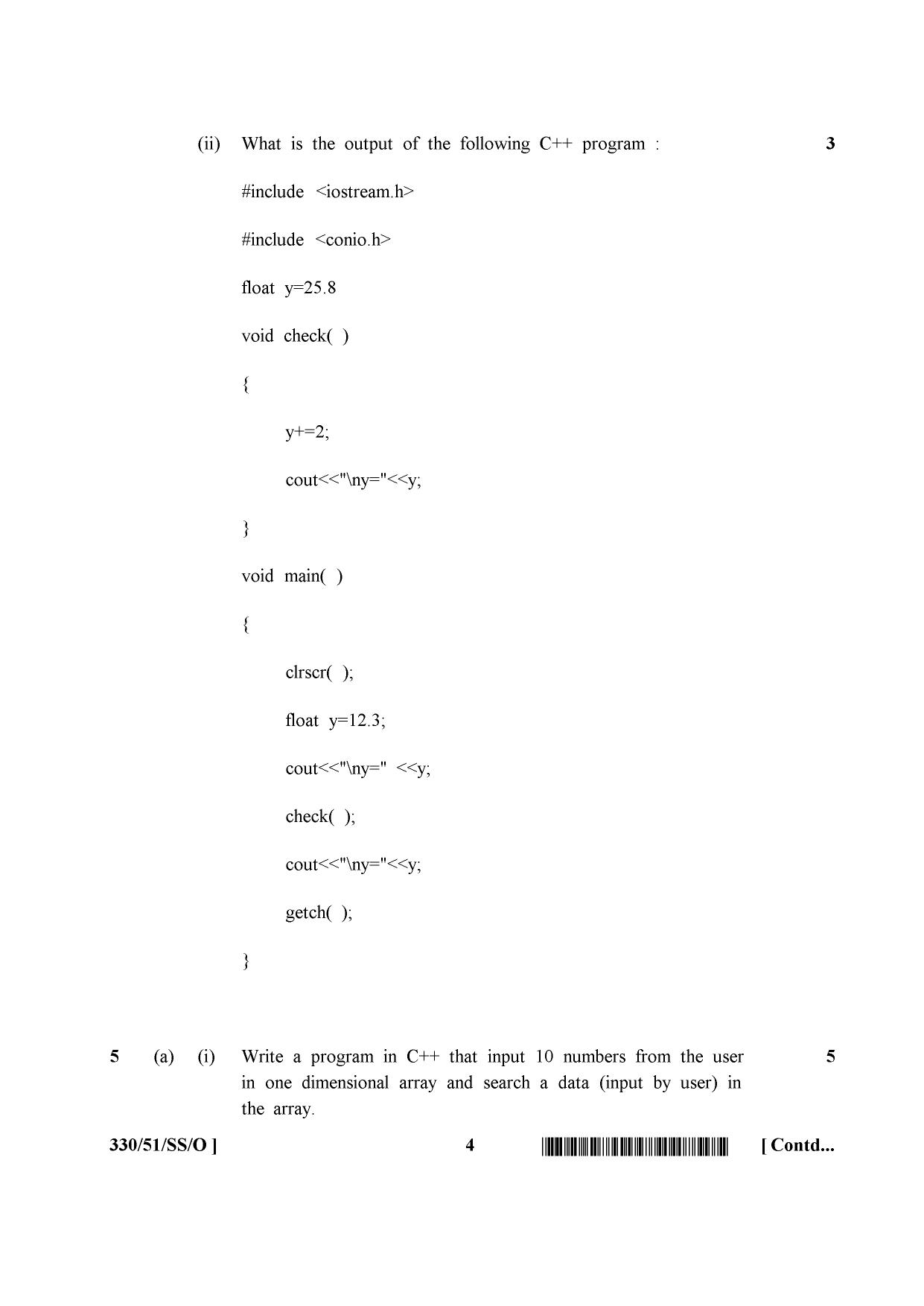 NIOS October 2015 Class 12 Computer Science Question Paper - Page 4