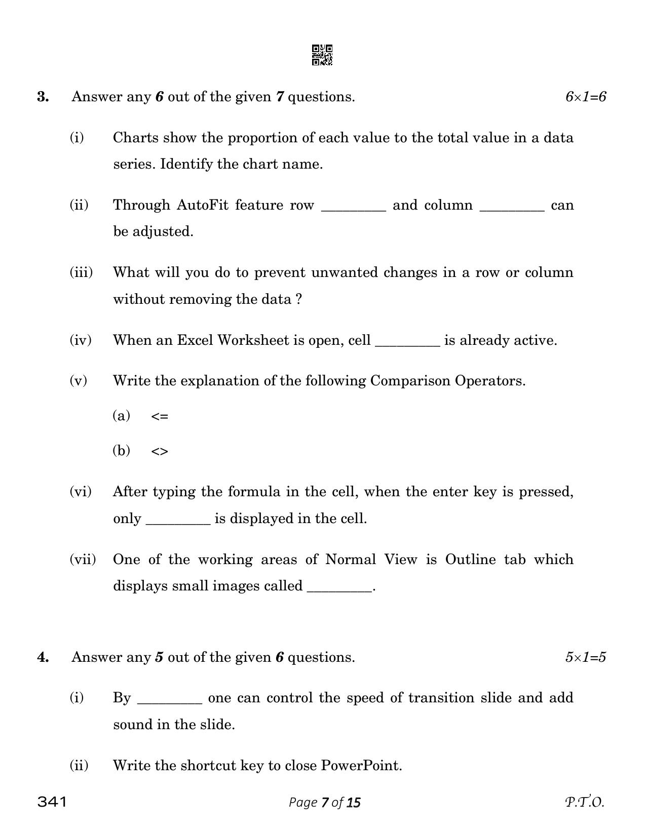CBSE Class 12 Typography & Computer Applications (Compartment) 2023 Question Paper - Page 7