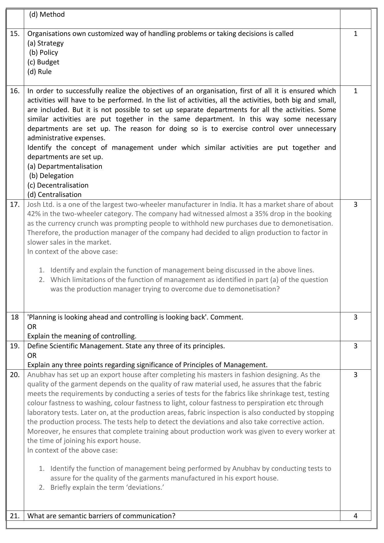 Edudel Class 12 Business Study Sample Question Paper - Page 4