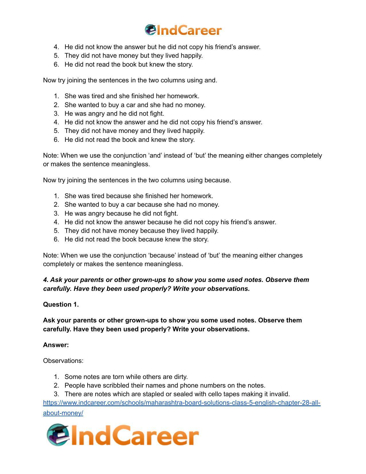 Maharashtra Board Solutions Class 5-English: Chapter 28- All about Money - Page 5
