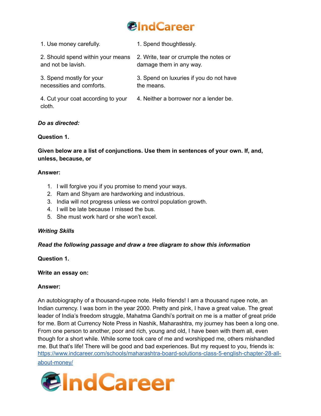 Maharashtra Board Solutions Class 5-English: Chapter 28- All about Money - Page 8