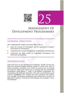 NCERT Book for Class 12 Home Science (Part -II) Chapter 25 Management of Development Programme
