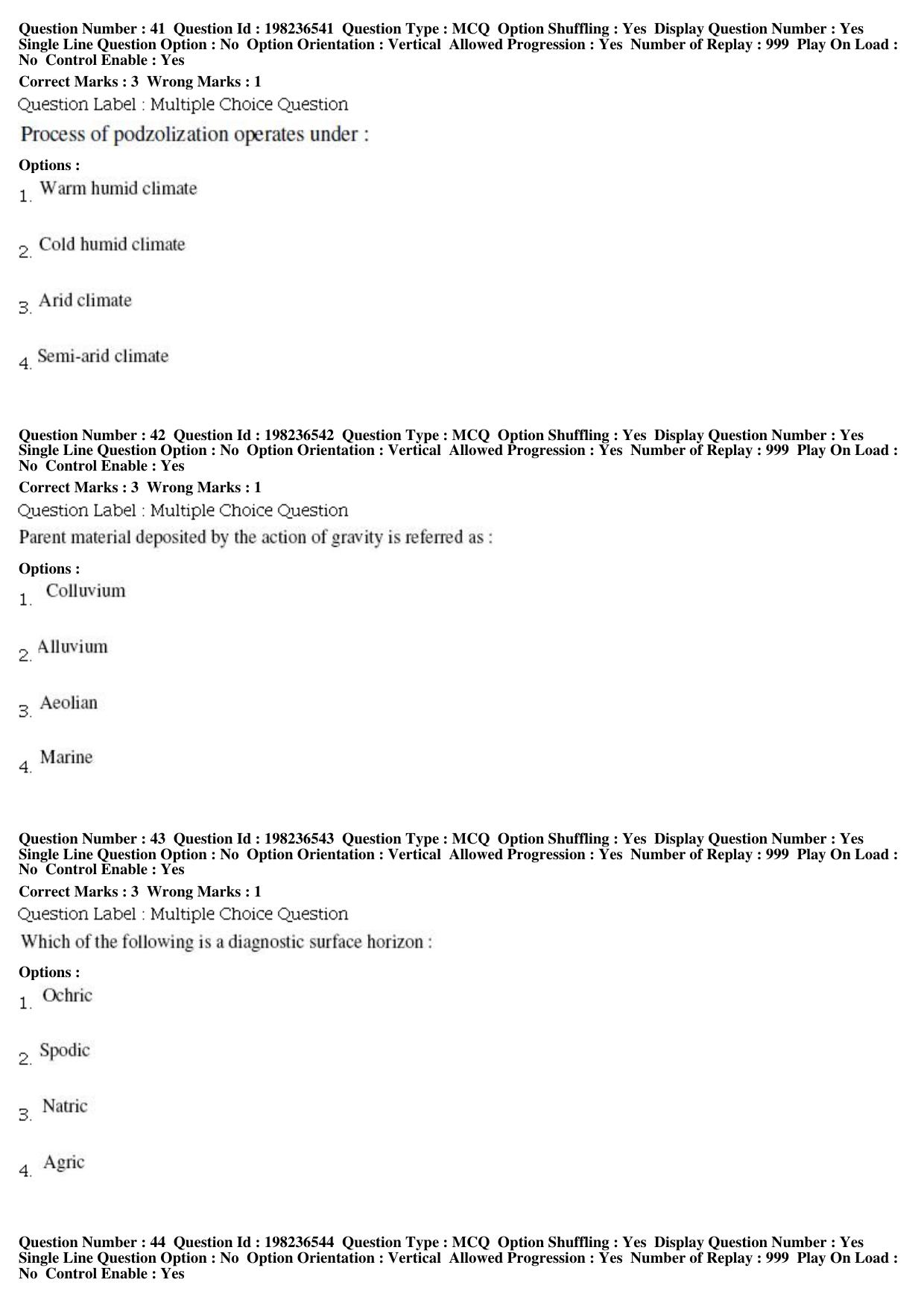 BHU RET Soil Sc. Agri Chem. 2019 Question Paper  - Page 16