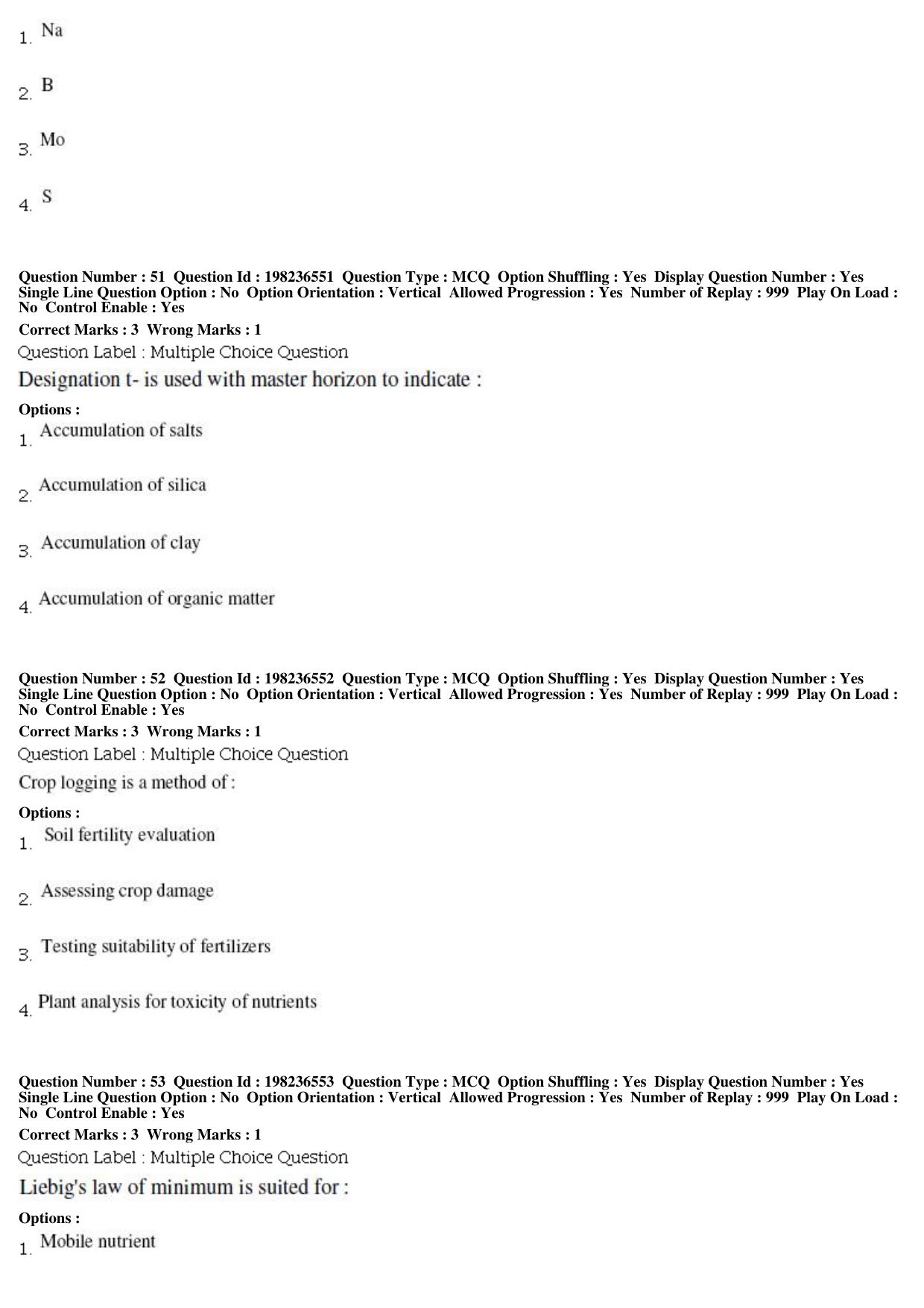 BHU RET Soil Sc. Agri Chem. 2019 Question Paper  - Page 19