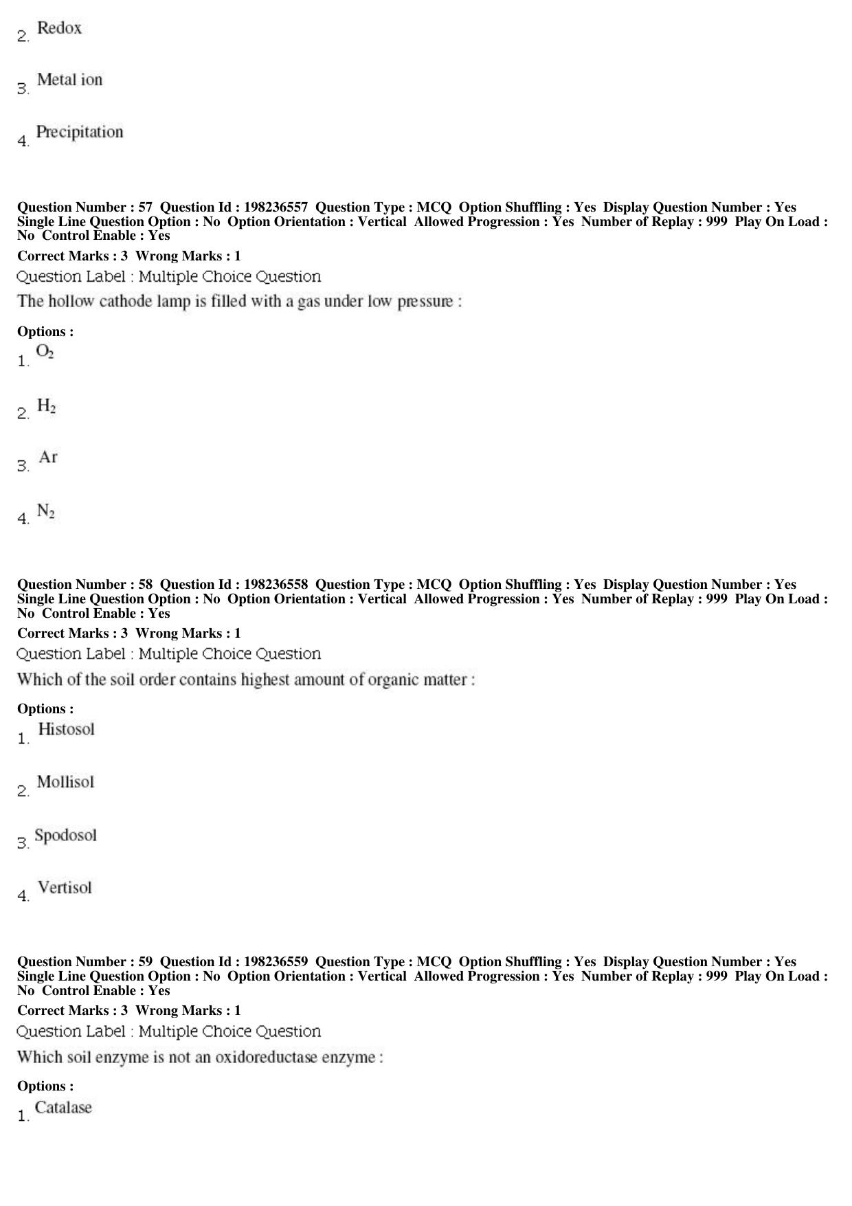 BHU RET Soil Sc. Agri Chem. 2019 Question Paper  - Page 21