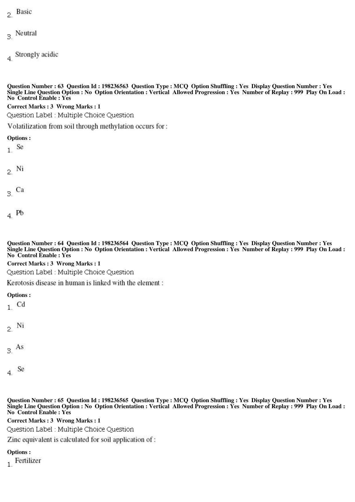 BHU RET Soil Sc. Agri Chem. 2019 Question Paper  - Page 23