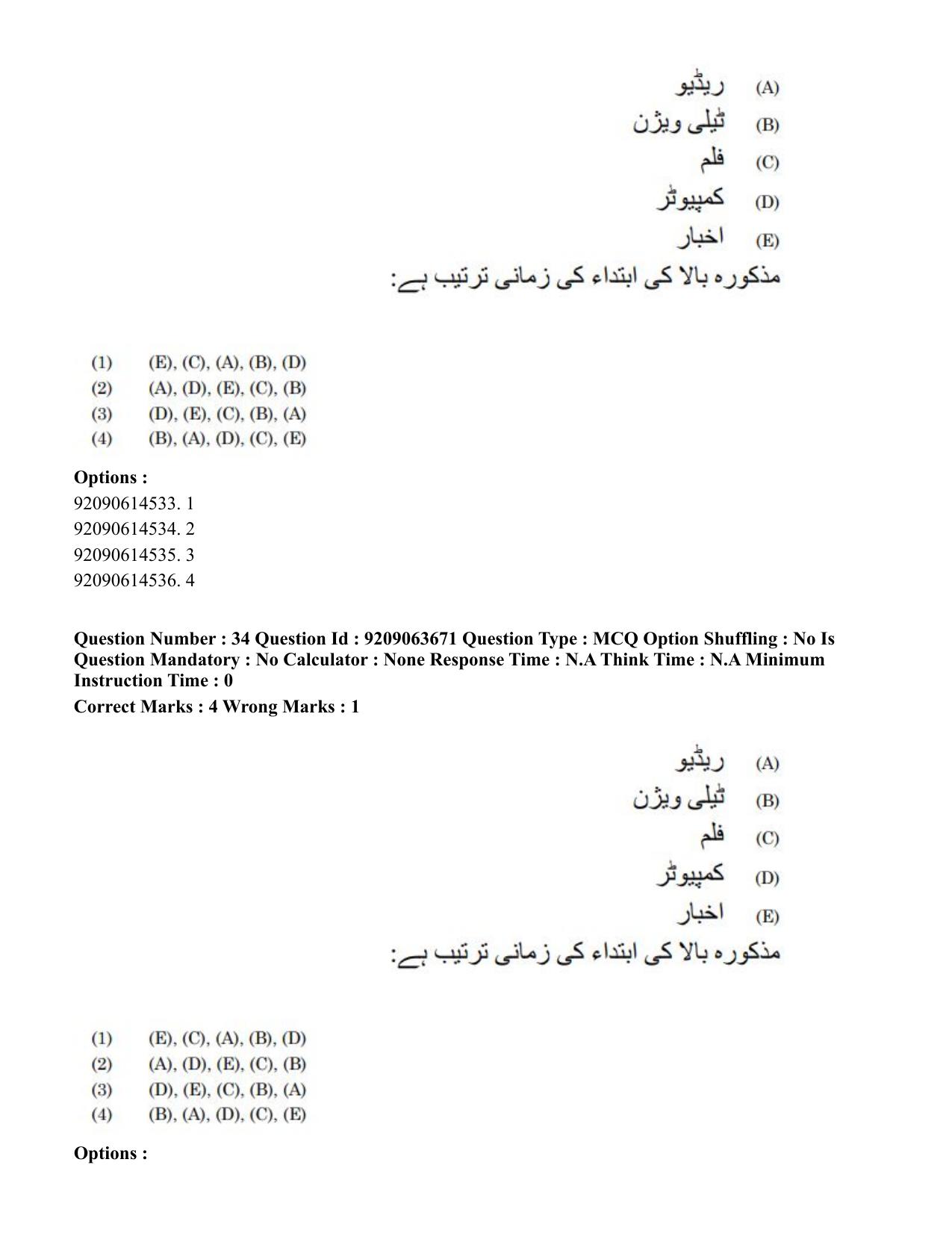 CUET PG 2023: LAQP38 – Urdu Journalism (Eng.)-Shift 3 (06-06-2023) Question Paper - Page 54