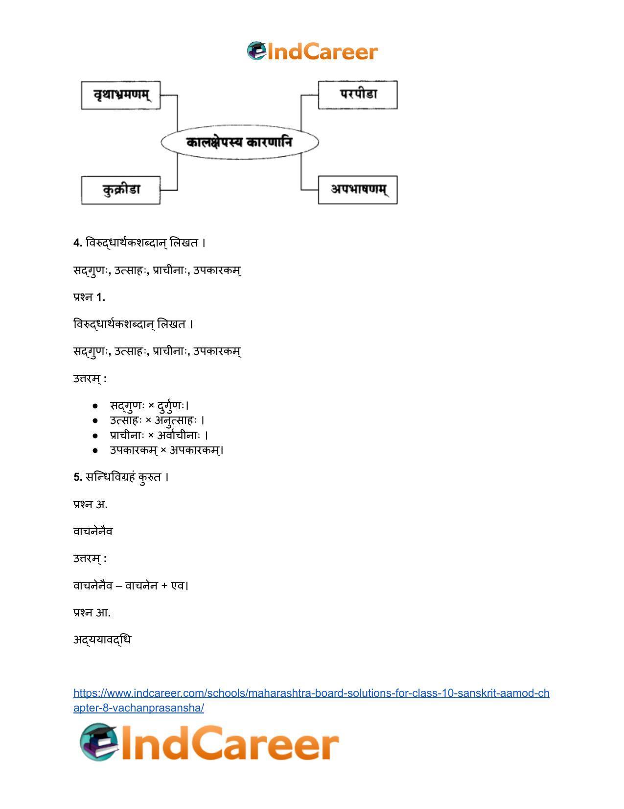 Maharashtra Board Solutions for Class 10- Sanskrit Aamod: Chapter 8- वाचनप्रशंसा - Page 6